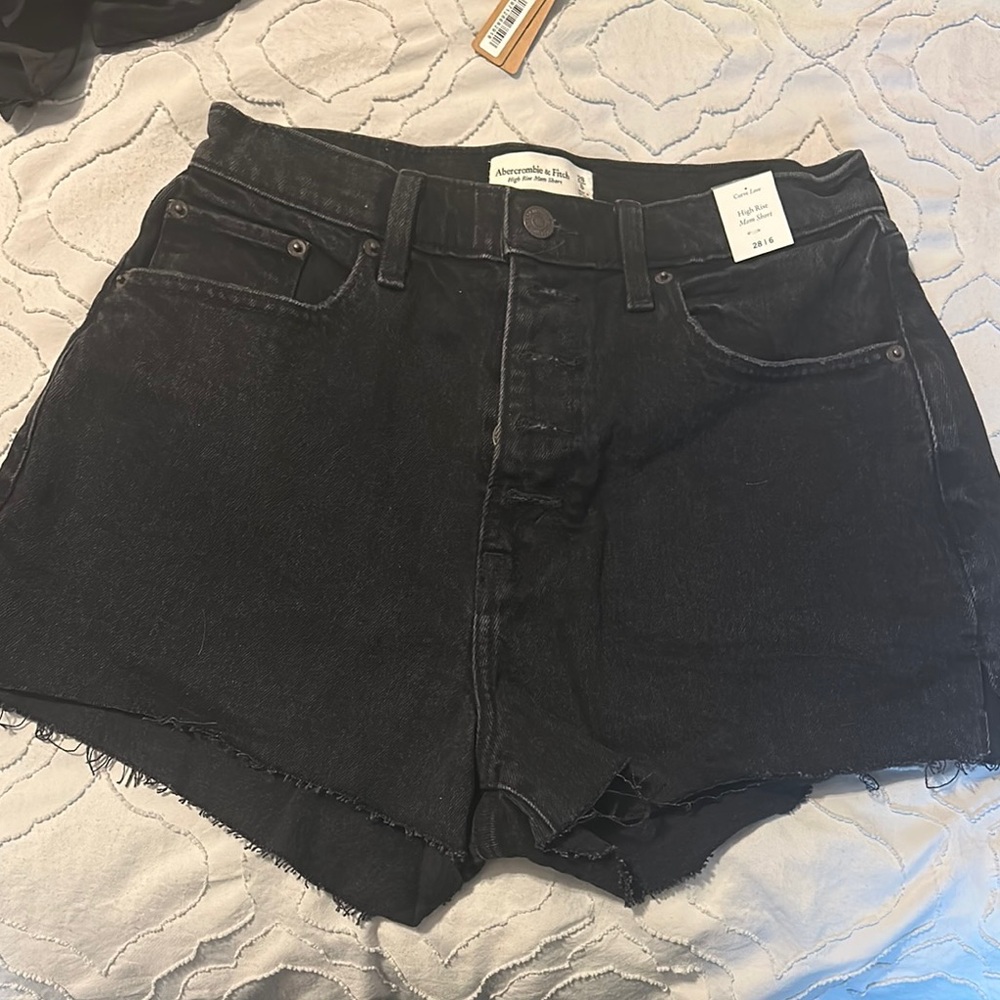 AF black denim shorts